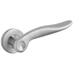 door handle 2 door handles set on round rosette manufactured in satin stainless steel 269 ma2046